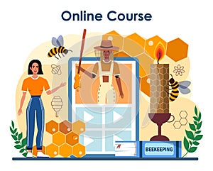 Hiver or beekeeper online service or platform. Apiculture farmer