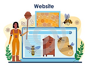 Hiver or beekeeper online service or platform. Apiculture farmer