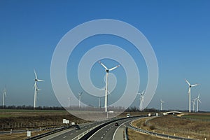 Hiway and lot of wind wheel photo