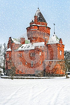 Hjularod Castle in the Snow