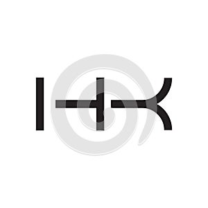 hk initial letter vector logo icon