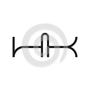 hk initial letter vector logo icon