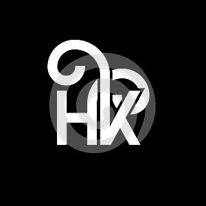 HK letter logo design on black background. HK creative initials letter logo concept. hh letter design. HK white letter design on