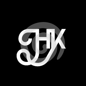 HK letter logo design on black background. HK creative initials letter logo concept. hh letter design. HK white letter design on