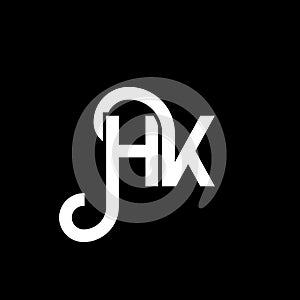 HK letter logo design on black background. HK creative initials letter logo concept. hh letter design. HK white letter design on