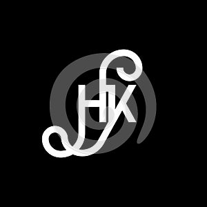 HK letter logo design on black background. HK creative initials letter logo concept. hh letter design. HK white letter design on photo