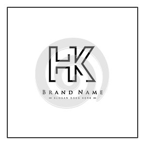 HK Minimal Vector Logo - Simple Business Logo for Monogram H and K