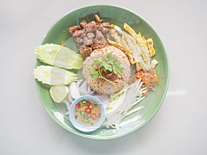 Hkau hkluk kapi famous Thai food menu with serving