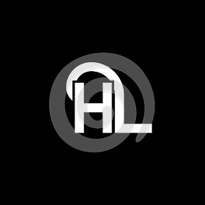 HL letter logo design on black background. HL creative initials letter logo concept. hl letter design. HL white letter design on