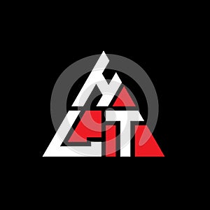 HLT triangle letter logo design with triangle shape. HLT triangle logo design monogram. HLT triangle vector logo template with red