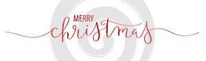 MERRY CHRISTMAS red brush calligraphy banner