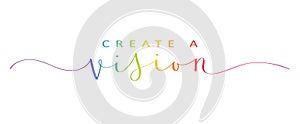 CREATE A VISION colorful brush calligraphy banner photo