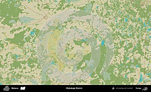 Hlybokaje District, Belarus. Topographic Humanitarian