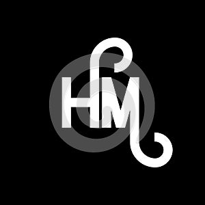HM letter logo design on black background. HM creative initials letter logo concept. hm letter design. HM white letter design on