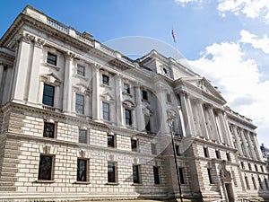 HM Treasury Inland Revenue tax office building in Whitehall London photo