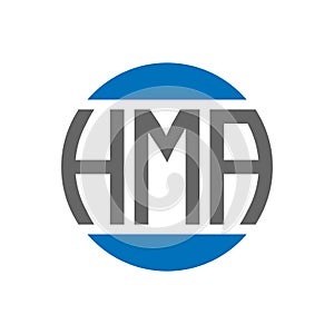 HMA letter logo design on white background. HMA creative initials circle logo concept. HMA letter design