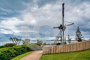 HMAS Brisbane Lookout on the Sunshine Coast of Queensland, Australia on a gloomy day