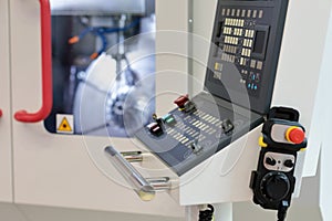 HMI control panel of CNC vertical machining center photo