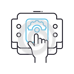 HMI - human machine interface line icon, outline symbol, vector illustration, concept sign photo