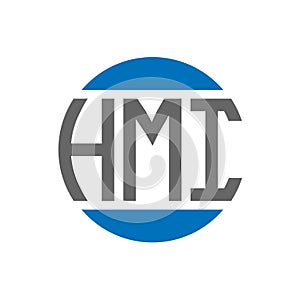 HMI letter logo design on white background. HMI creative initials circle logo concept. HMI letter design photo
