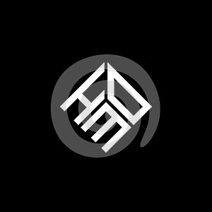 HMO letter logo design on black background. HMO creative initials letter logo concept. HMO letter design