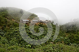 Hmong village in the mountains, Laos photo