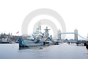 Hms belfast battleship river thames london uk