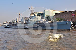 HMS Belfast at her London berth