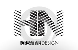 HN H N Lines Letter Design with Creative Elegant Zebra
