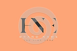 HNE abstract letter logo design