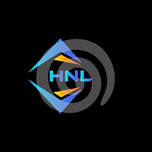 HNL abstract technology logo design on Black background. HNL creative initials letter logo concept photo