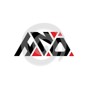 HNO triangle letter logo design with triangle shape. HNO triangle logo design monogram. HNO triangle vector logo template with red