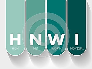 HNWI - High Net-Worth Individual acronym, business concept background