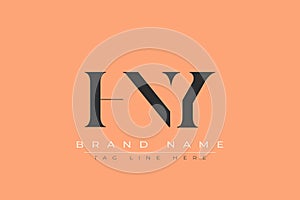 HNY abstract letter logo design