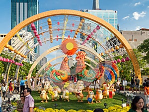 Ho Chi Minh City, Saigon, South Vietnam: [ Chinese New Year decorations in the streets of Ho Chi Minh city in Vietna