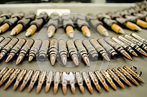 Ho Chi Minh City, Vietnam - 12. Dec. 2019: Many bullets in display at The War Remnant Museum inSaigon.The War Remnants Museum is