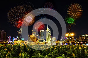 Ho Chi Minh City, Vietnam during the New Year\'s Eve celebration