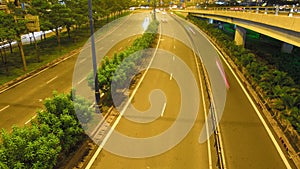 Ho Chi Minh Cityscape Crossroad Traffic Time Lapse On Night Time