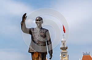 Ho Chi Minh Monument located in front of Saigon`s City People`s Committee Head Office. Vietnam