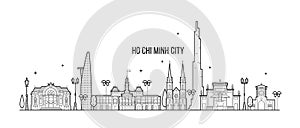 Ho Chi Minh skyline Vietnam city buildings vector