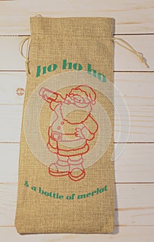 Ho Ho Ho Christmas Wine Gift Bag