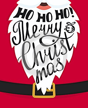 Ho-ho-ho Merry Christmas greeting card template