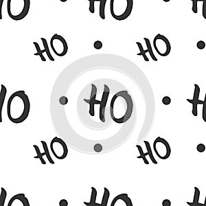 Ho Ho Ho qoute. Vector lettering for posters, banners or greeting cards. Isolated on white background, seamless pattern photo