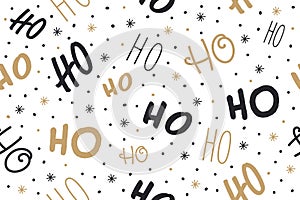Ho ho ho Santa Claus laugh. Seamless texture pattern isolated white background