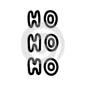 Ho ho ho text, hand drawn brush lettering