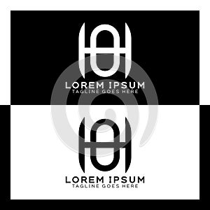 HO initial letter logo. Alphabet H and O pattern design monogram