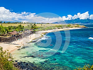 Ho`okipa Beach Park in Maui Hawaii, windsurfing site, big waves and big Turtles photo