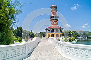 Ho Withun Thasana, or Sages` Lookout, landmark at Bang Pa-In Royal Palace,