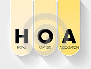 HOA - Homeowners Association acronym, business concept background