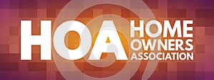 HOA - Homeowners Association acronym concept photo